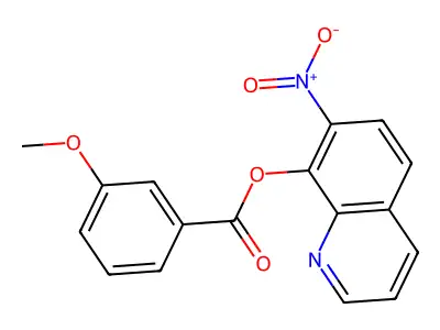 间茴香酸7-硝基-8-喹啉酯 structure