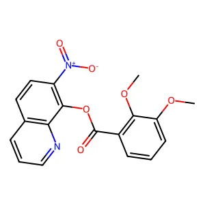 o-Veratric acid, 7-nitro-8-quinolyl ester structure