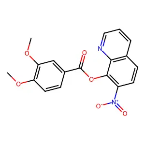 Benzoic acid, 3,4-dimethoxy-, 7-nitro-8-quinolinyl ester structure