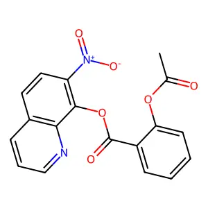 Salicylic acid, acetate, 7-nitro-8-quinolyl ester structure