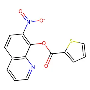 2-Thiophenecarboxylic acid, 7-nitro-8-quinolinyl ester structure