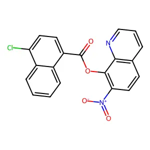 1-Naphthalenecarboxylic acid, 4-chloro-, 7-nitro-8-quinolinyl ester structure