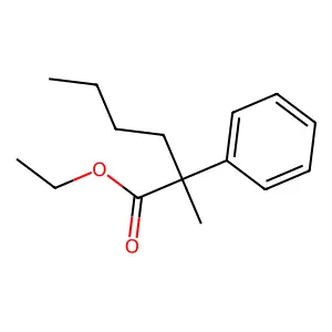 Ethyl 2-methyl-2-phenylhexanoate structure