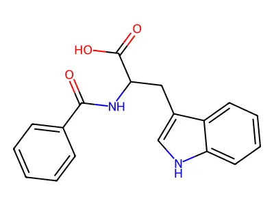 2-benzamido-3-(1H-indol-3-yl)propanoic acid structure