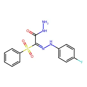 2-[2-(4-Fluorophenyl)hydrazinylidene]-2-(phenylsulfonyl)acetic acid hydrazide structure
