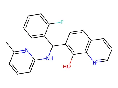 7-[(2-Fluorophenyl)-[(6-methylpyridin-2-yl)amino]methyl]quinolin-8-ol structure