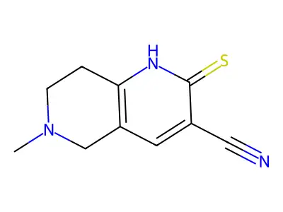 1,2,5,6,7,8-Hexahydro-6-methyl-2-thioxo-1,6-naphthyridine-3-carbonitrile structure