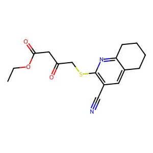 Ethyl 4-[(3-cyano-5,6,7,8-tetrahydroquinolin-2-yl)sulfanyl]-3-oxobutanoate structure