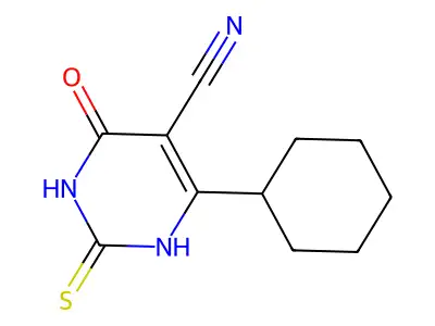 5-Cyano-6-cyclohexyl-2-thiouracil structure