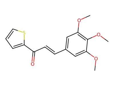 (2E)-1-(thiophen-2-yl)-3-(3,4,5-trimethoxyphenyl)prop-2-en-1-one structure