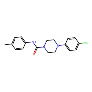 4-(4-chlorophenyl)-N-(4-methylphenyl)piperazine-1-carboxamide structure