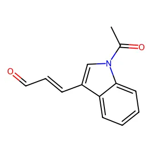3-(1-acetyl-1H-indol-3-yl)acrylaldehyde structure