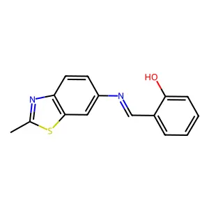 2-{(E)-[(2-methyl-1,3-benzothiazol-6-yl)imino]methyl}phenol structure
