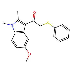 1-(5-methoxy-1,2-dimethyl-1H-indol-3-yl)-2-(phenylsulfanyl)ethanone structure