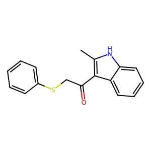 1-(2-methyl-1H-indol-3-yl)-2-phenylsulfanylethanone structure