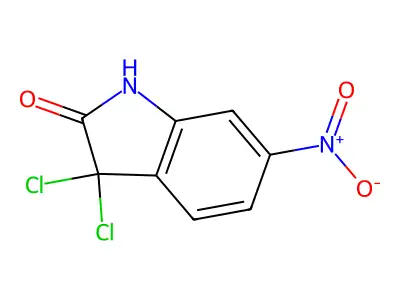 3,3-dichloro-6-nitro-1H-indol-2-one structure