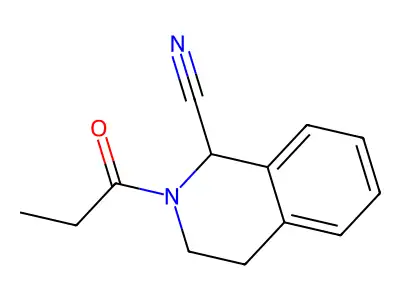 2-propanoyl-3,4-dihydro-1H-isoquinoline-1-carbonitrile structure