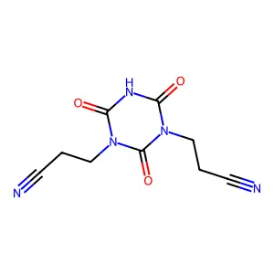 3-[3-(2-Cyanoethyl)-2,4,6-trioxo-1,3,5-triazinan-1-yl]propanenitrile structure