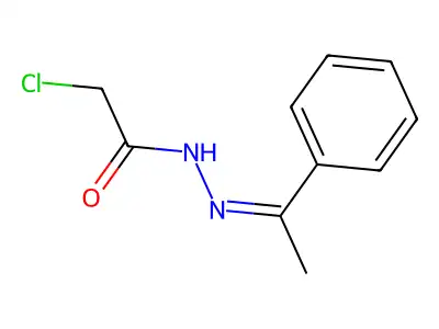 2-chloro-N-(1-phenylethylideneamino)acetamide structure