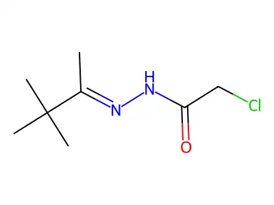 2-chloro-N-(3,3-dimethylbutan-2-ylideneamino)acetamide structure
