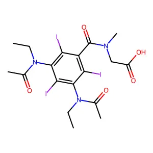 Glycine, N-(3,5-bis(acetylethylamino)-2,4,6-triiodobenzoyl)-N-methyl structure