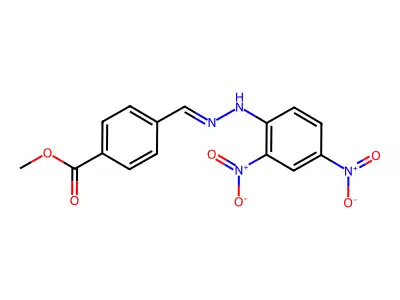 Benzoic acid, 4-[[(2,4-dinitrophenyl)hydrazono]methyl]-, methyl ester structure