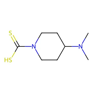 1-Piperidinecarbodithioic acid, 4-(dimethylamino)- structure