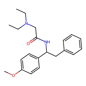 Acetamide, 2-(diethylamino)-N-(alpha-(p-methoxyphenyl)phenethyl)- structure