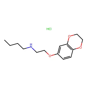 Butylamine, N-(2-(1,4-benzodioxan-6-yloxy)ethyl)-, hydrochloride structure