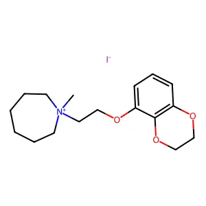 1H-Azepinium, hexahydro-1-(2-(1,4-benzodioxan-5-yloxy)ethyl)-1-methyl-, iodide structure