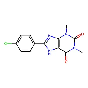 8-(4-Chloro-phenyl)-1,3-dimethyl-3,7-dihydro-purine-2,6-dione structure