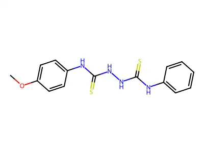 (2-(((4-Methoxyphenyl)amino)thioxomethyl)hydrazino)(phenylamino)methane-1-thione structure