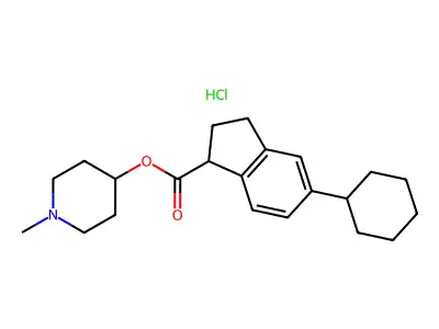 N-Methyl-4-piperidyl (+-)-5-cyclohexylindan-1-carboxylate structure