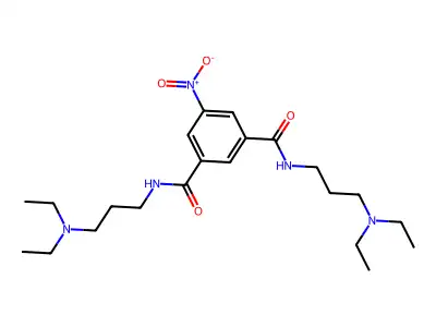 1,3-Benzenedicarboxamide, N,N'-bis[3-(diethylamino)propyl]-5-nitro- structure