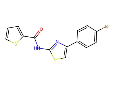 N-[4-(4-bromophenyl)-1,3-thiazol-2-yl]thiophene-2-carboxamide structure