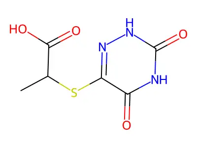 2-((3,5-Dioxo-2,3,4,5-tetrahydro-1,2,4-triazin-6-YL)thio)propanoic acid structure