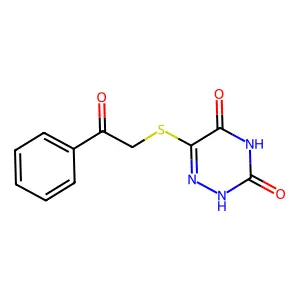 6-phenacylsulfanyl-2H-1,2,4-triazine-3,5-dione structure
