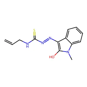1-{[(3Z)-1-methyl-2-oxo-2,3-dihydro-1H-indol-3-ylidene]amino}-3-(prop-2-en-1-yl)thiourea structure