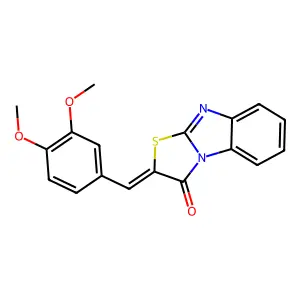 (E)-2-(3,4-Dimethoxybenzylidene)benzo[4,5]imidazo[2,1-b]thiazol-3(2H)-one structure