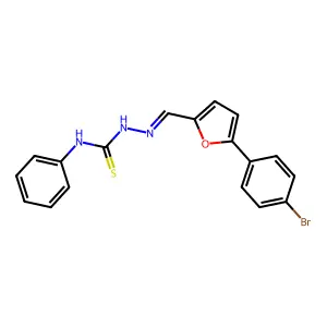 2-[[5-(4-Bromophenyl)-2-furanyl]methylene]-N-phenylhydrazinecarbothioamide structure