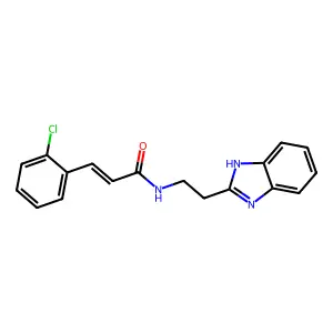 (E)-N-(2-(1H-benzo[d]imidazol-2-yl)ethyl)-3-(2-chlorophenyl)acrylamide structure