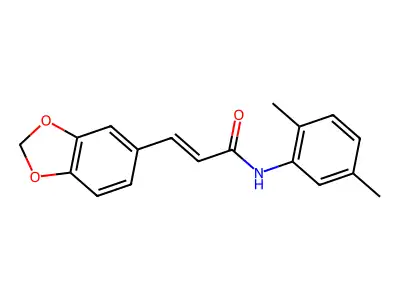 (E)-3-(1,3-benzodioxol-5-yl)-N-(2,5-dimethylphenyl)prop-2-enamide structure