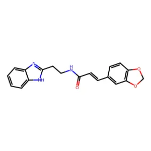3-Benzo[1,3]dioxol-5-yl-N-[2-(1H-benzoimidazol-2-yl)-ethyl]-acrylamide structure