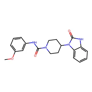 N-(3-methoxyphenyl)-4-(2-oxo-3H-benzimidazol-1-yl)piperidine-1-carboxamide structure