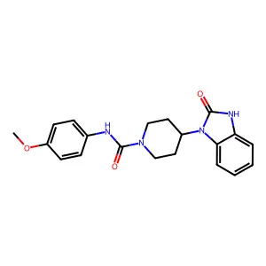 N-(4-methoxyphenyl)-4-(2-oxo-3H-benzimidazol-1-yl)piperidine-1-carboxamide structure