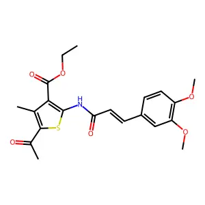 ethyl 5-acetyl-2-{[(2E)-3-(3,4-dimethoxyphenyl)prop-2-enoyl]amino}-4-methylthiophene-3-carboxylate structure