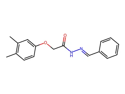 N-[(Z)-benzylideneamino]-2-(3,4-dimethylphenoxy)acetamide structure
