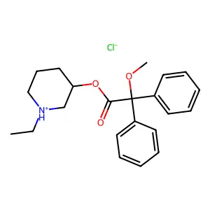 1-Ethylpiperidin-3-yl methoxy(diphenyl)acetate--hydrogen chloride (1/1) structure
