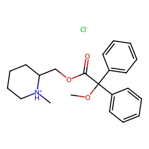 (1-Methylpiperidin-2-yl)methyl methoxy(diphenyl)acetate--hydrogen chloride (1/1) structure