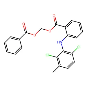 Benzoic acid, 2-((2,6-dichloro-3-methylphenyl)amino)-, (benzoyloxy)methyl ester structure